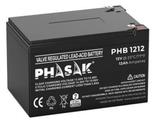 Phasak Bateria  12V 12Ah Bateria sellada plomo-acido estandar